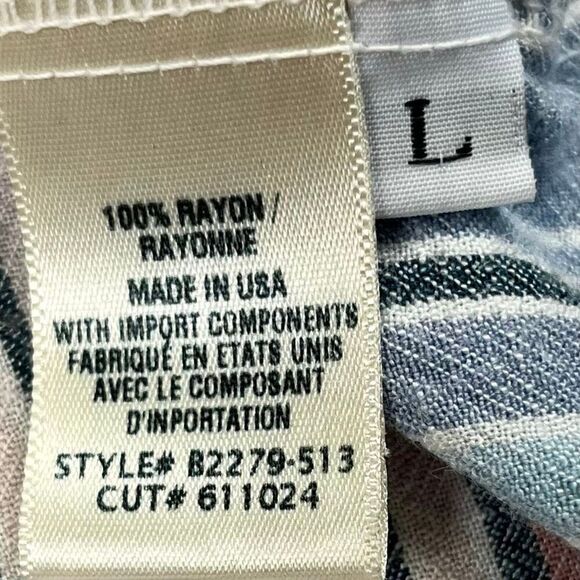 Bella Dahl Multicolored Striped Long Sleeve Button Down Shirt Large - Picture 7 of 11